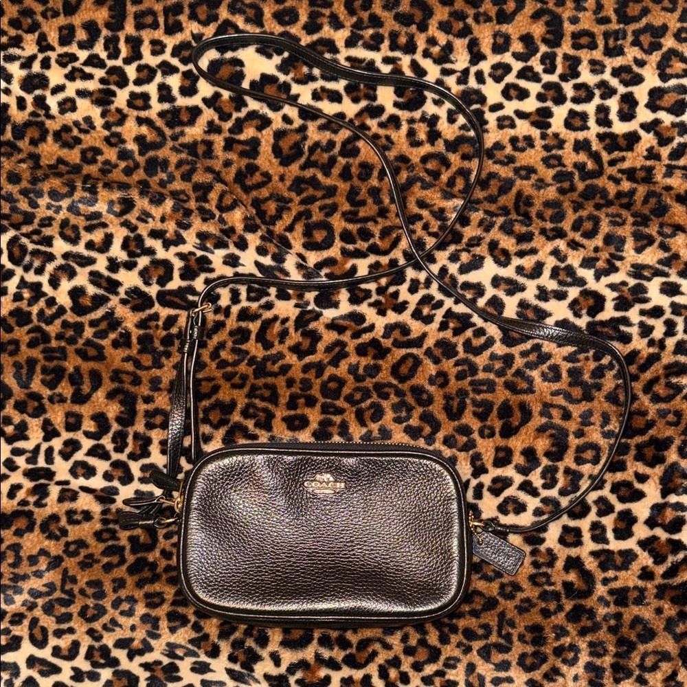 Coach Metallic Black Crossbody Bag